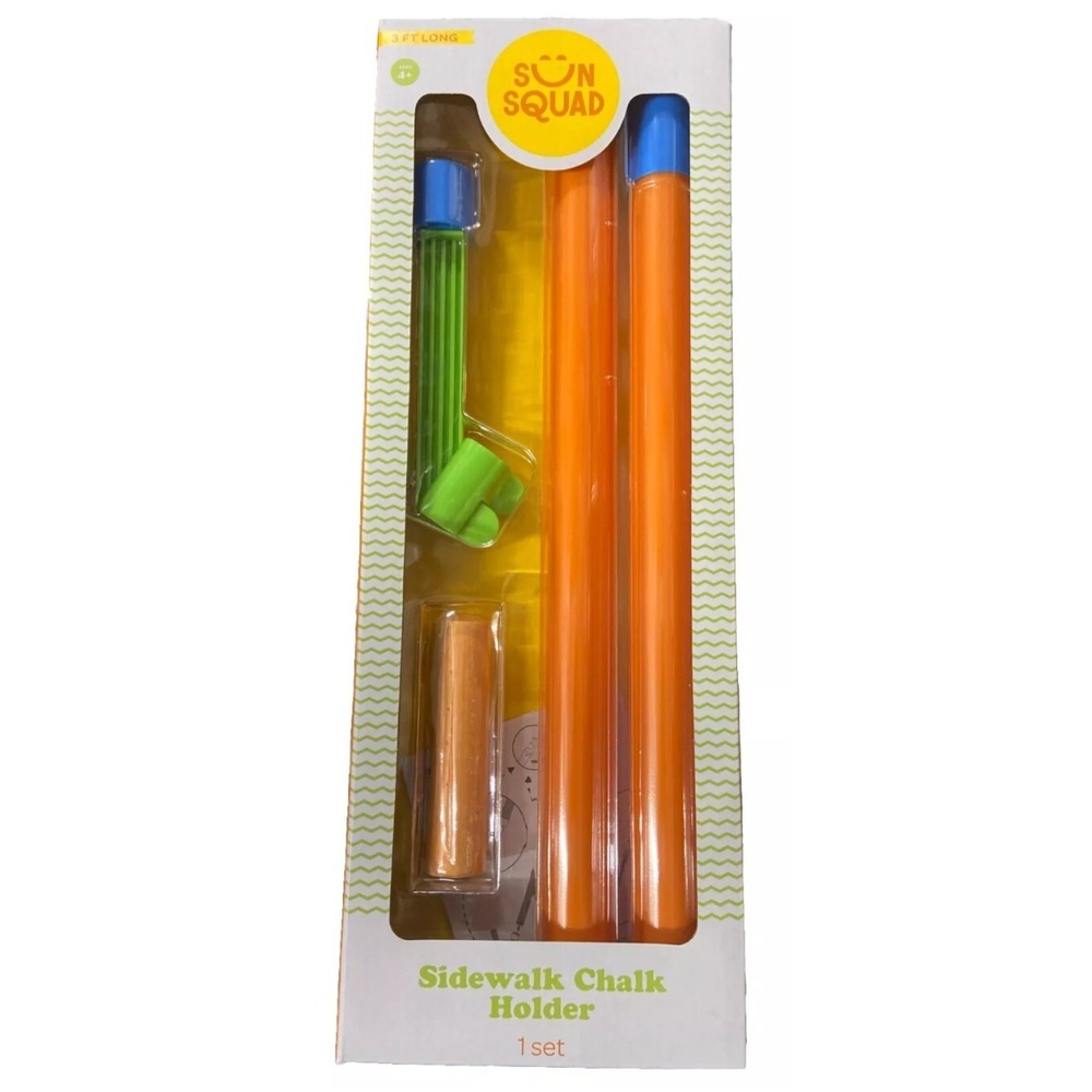 NEW Sun Squad 3' Long Handle Sidewalk Chalk Holder Can Be Used in Wheelchair